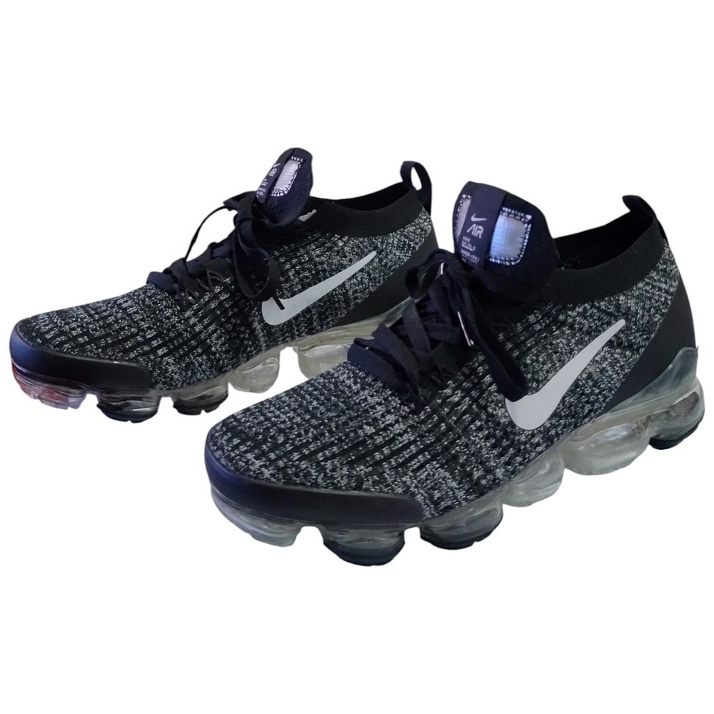 Nike Air Vapormax Flyknit 3 Sneakers Oreo Black White Men's 8.5 Lace Up
